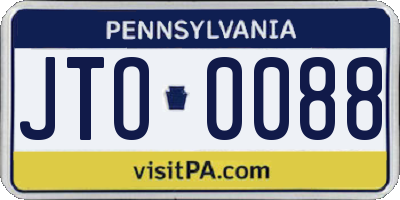 PA license plate JTO0088