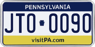 PA license plate JTO0090