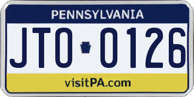 PA license plate JTO0126