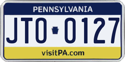 PA license plate JTO0127