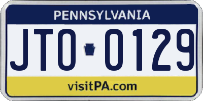 PA license plate JTO0129