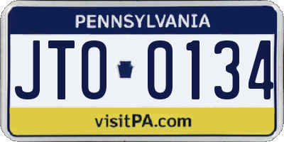 PA license plate JTO0134