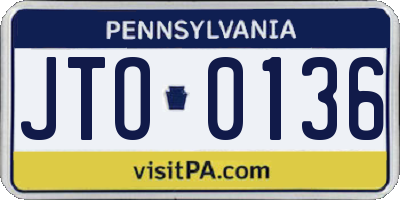 PA license plate JTO0136