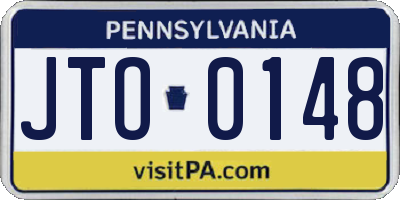 PA license plate JTO0148