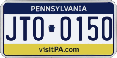 PA license plate JTO0150