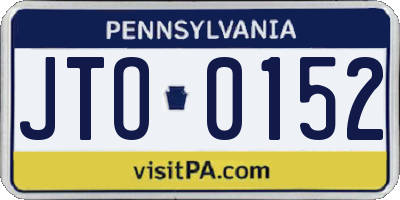 PA license plate JTO0152
