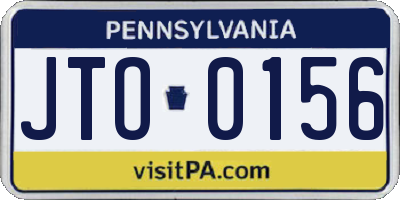 PA license plate JTO0156