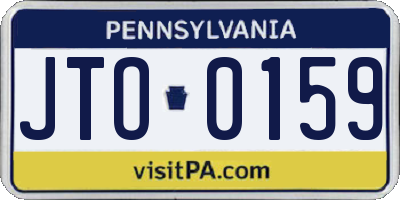 PA license plate JTO0159