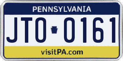 PA license plate JTO0161