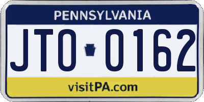 PA license plate JTO0162