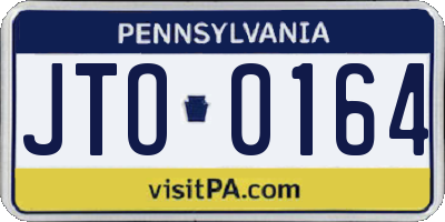 PA license plate JTO0164