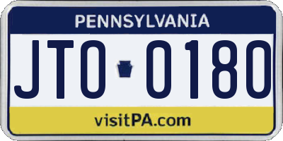 PA license plate JTO0180