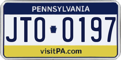 PA license plate JTO0197