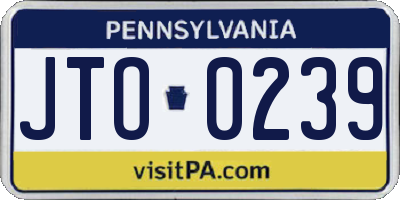 PA license plate JTO0239