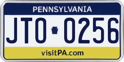 PA license plate JTO0256