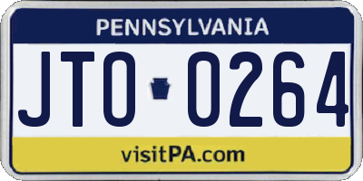 PA license plate JTO0264