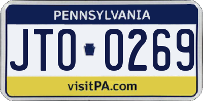 PA license plate JTO0269