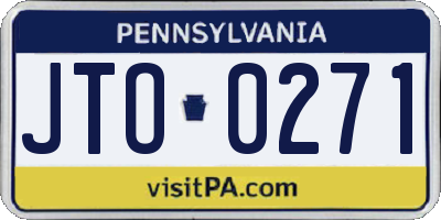 PA license plate JTO0271