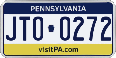 PA license plate JTO0272