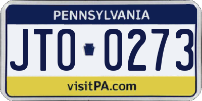 PA license plate JTO0273