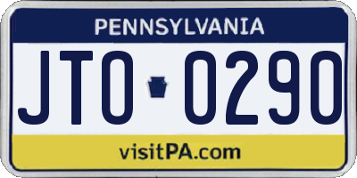 PA license plate JTO0290