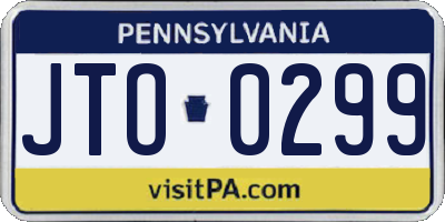 PA license plate JTO0299