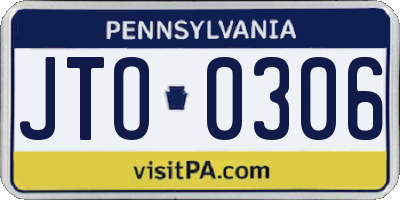 PA license plate JTO0306