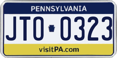 PA license plate JTO0323