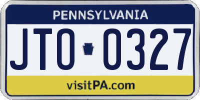 PA license plate JTO0327