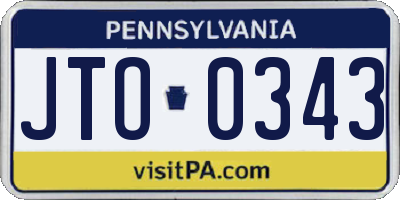 PA license plate JTO0343