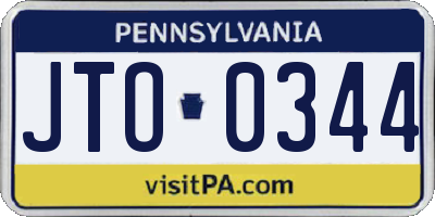 PA license plate JTO0344