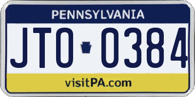 PA license plate JTO0384
