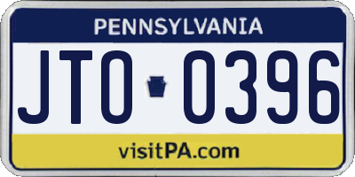 PA license plate JTO0396