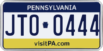 PA license plate JTO0444