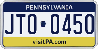 PA license plate JTO0450