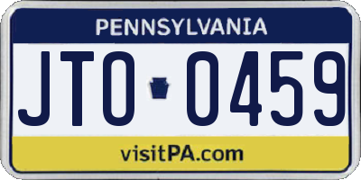 PA license plate JTO0459