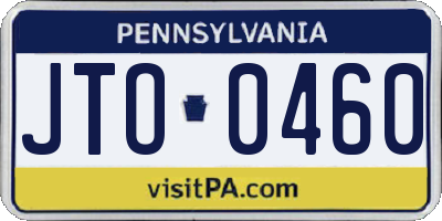 PA license plate JTO0460