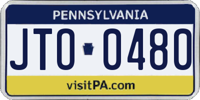 PA license plate JTO0480