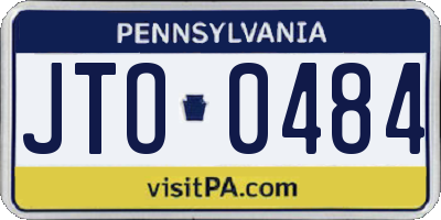 PA license plate JTO0484