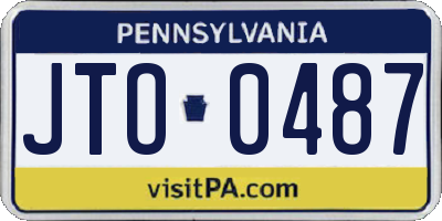 PA license plate JTO0487