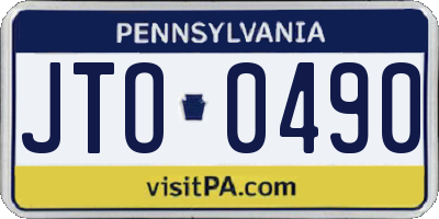 PA license plate JTO0490
