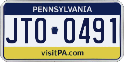 PA license plate JTO0491