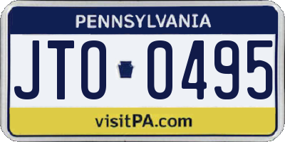 PA license plate JTO0495