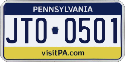 PA license plate JTO0501