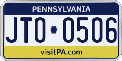 PA license plate JTO0506