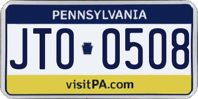 PA license plate JTO0508