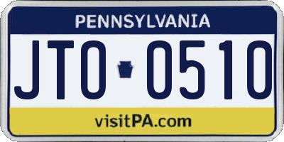 PA license plate JTO0510