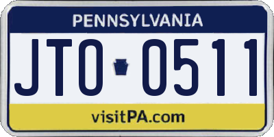 PA license plate JTO0511