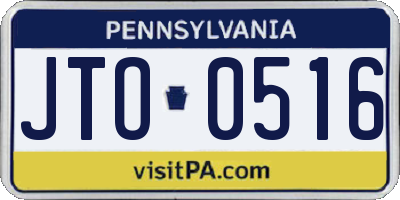 PA license plate JTO0516