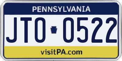 PA license plate JTO0522